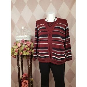 Croft & Barrow | Maroon Striped Sweater